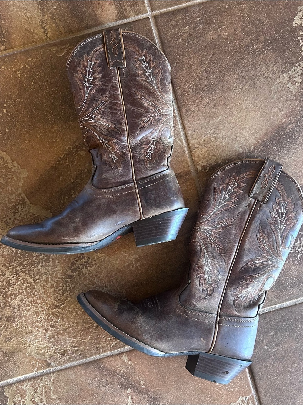 Genuine Leather Brown Cowgirl Boots by Justin
